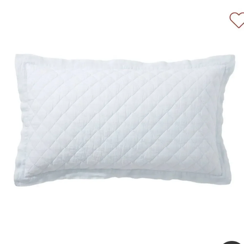 Pottery Barn Belgian Flax Linen Diamond Quilted King Sham